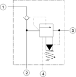 Figure 2. HVCA ventable, pilot operated, balanced piston (4-port) cartridge